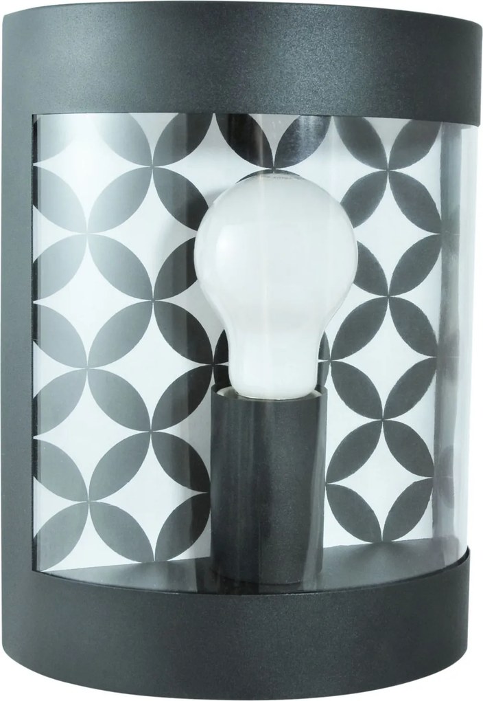 POLUX 312365 MURET Modern Kültéri Fali Lámpa Matt Fekete E27 IP44
