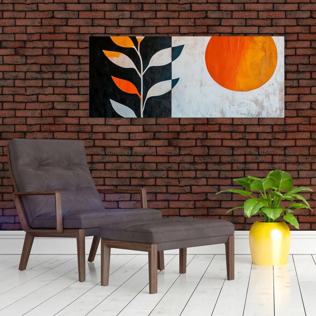 Kép - Növény és nap absztrakciója (120x50 cm)