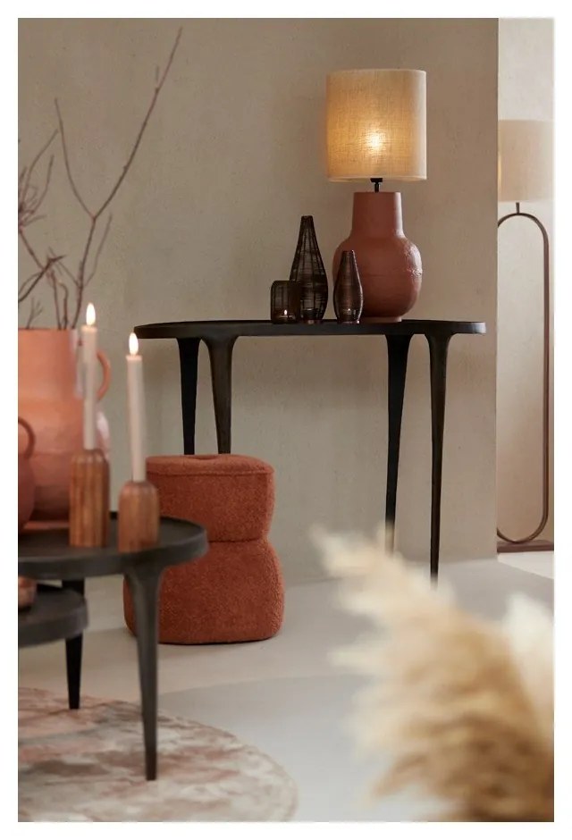 Narancssárga buklé puff Leyla – Light &amp; Living