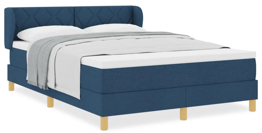 vidaXL Boxspring Ágy Mattal - Kék, 160x200 cm, Szövet