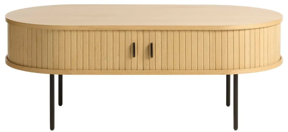 Natúr színű dohányzóasztal tölgyfa dekorral 60x120 cm Nola – Unique Furniture