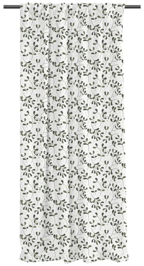 Fehér-zöld pamut-szatén függöny 110x250 cm Santa Likes Mistletoe – Butter Kings