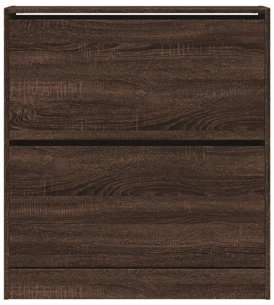 barna tölgyszínű szerelt fa cipőszekrény 80 x 21 x 87,5 cm