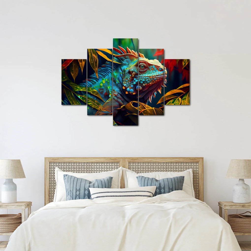 Kép - Színes leguán (150x105 cm)