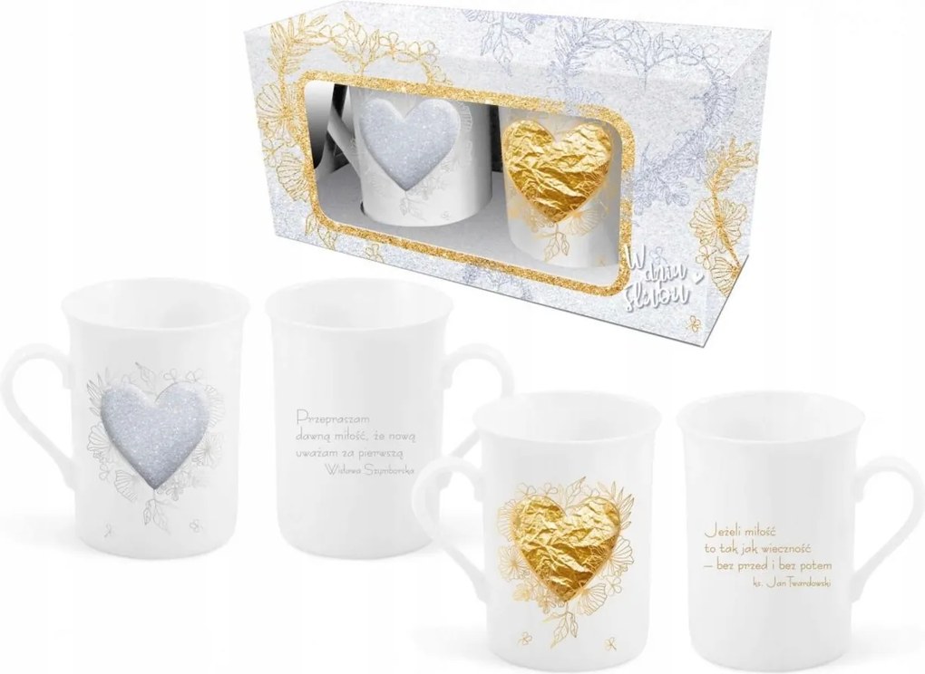 Bögre szett Esküvői, szívek