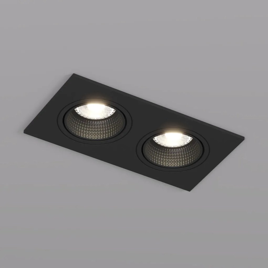 Rodvig series double head recessed ceiling downlight — DK/EU-3072-BK