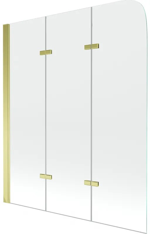Mexen FELIX, kádparaván, 3 lapos, 120 x 140 cm, arany-átlátszó, 890-120-003-50-00