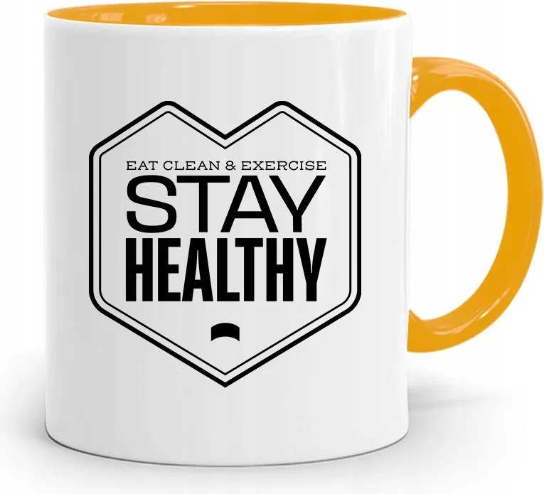 Sárga Bögre Dr. Stay Healtht Ajándék fényképes nyomtatással