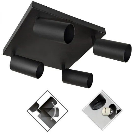 Spotlámpa FARGO 4xGU10/30W/230V fekete