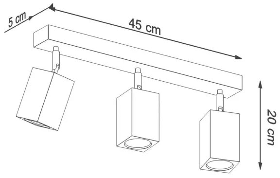 Sollux SL.1037 - Spotlámpa KEKE 3xGU10/40W/230V tölgy