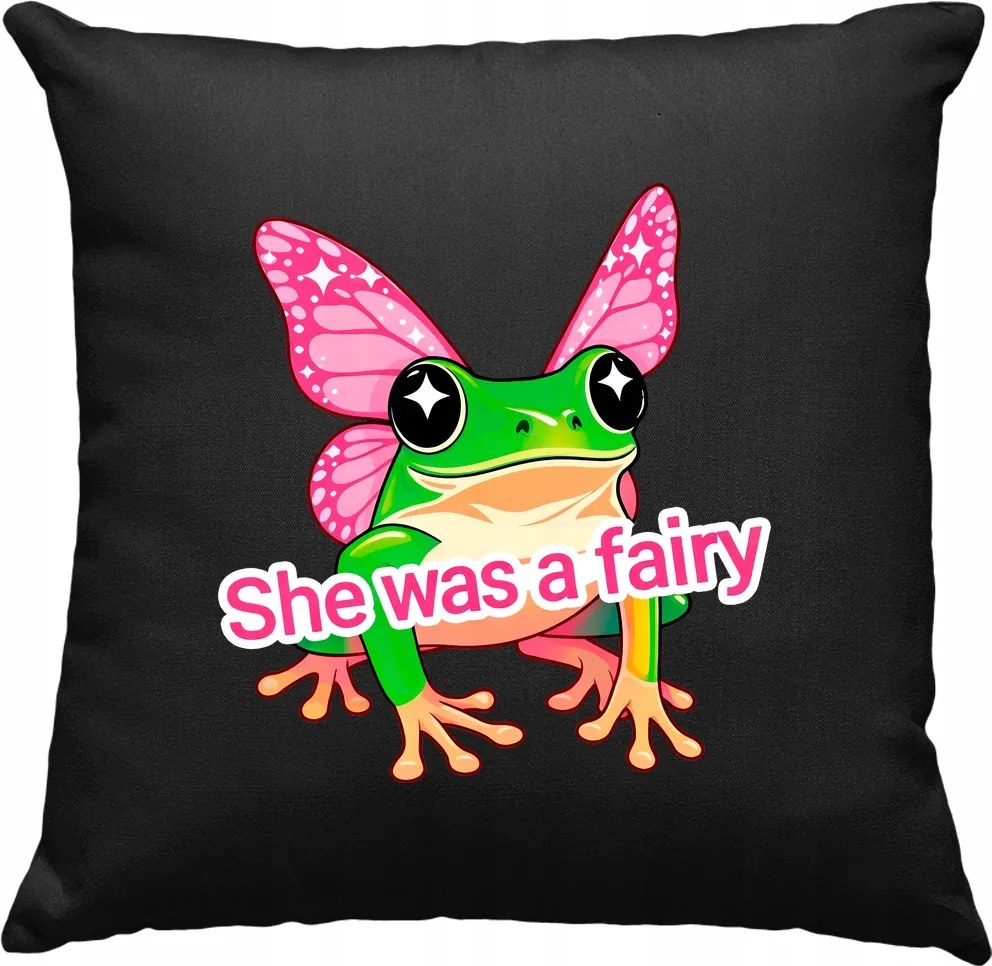 Béka Tündér párna Fairy Meme Fekete