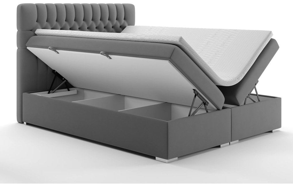Franciaágy Boxspring 160 cm Daliny (szürke) (tárolóhellyel). 1020258