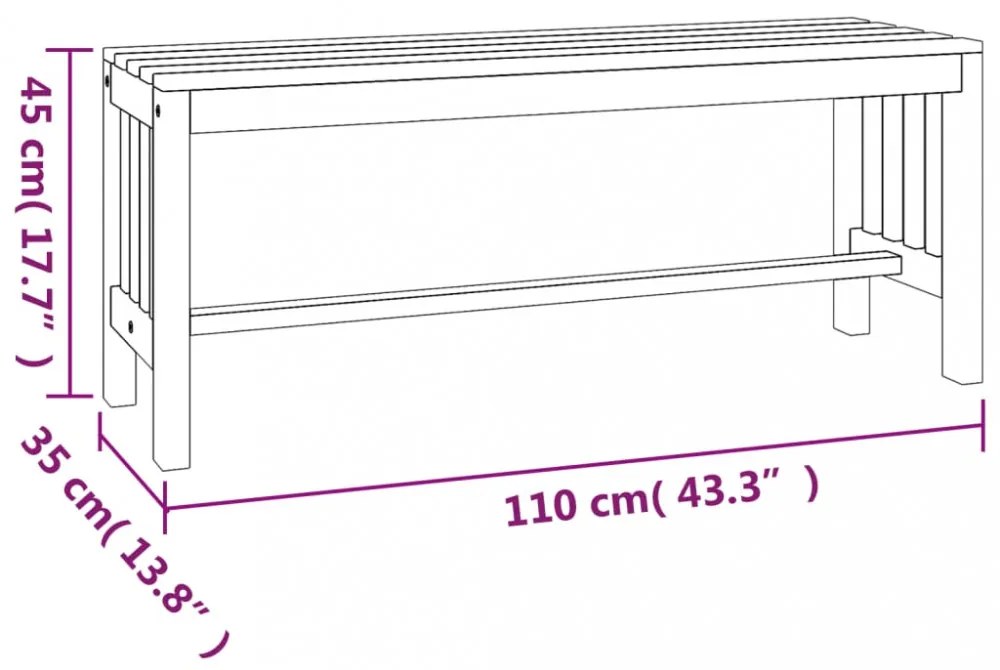 tömör eukaliptuszfa kerti pad 110 cm