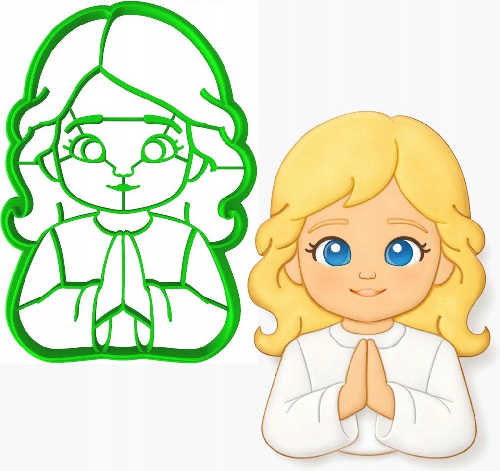 Forma Keksz- és mézeskalács lyukasztó Áldozás Lány Ima 10cm