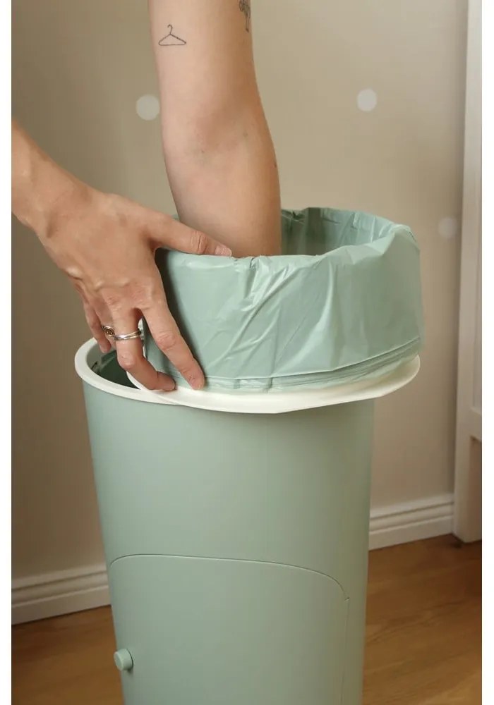 Mentazöld műanyag szemetes pelenkákhoz 25 l Whale – Kindsgut