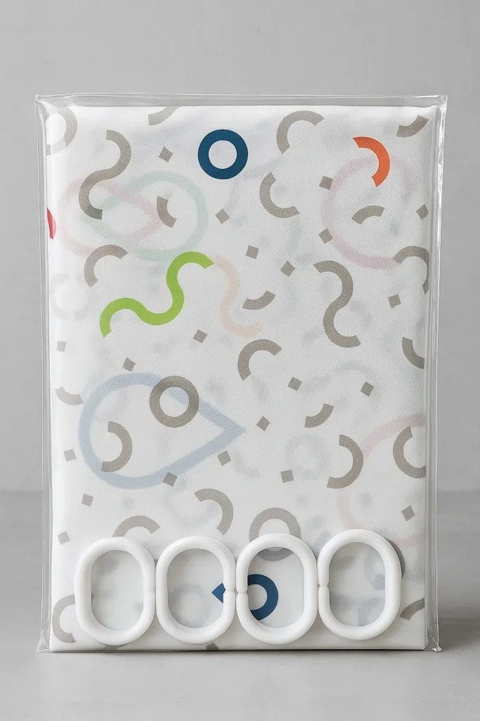 Zuhanyfüggöny - NEW WATER DROP - Impregnált textil - 180 x 200 cm