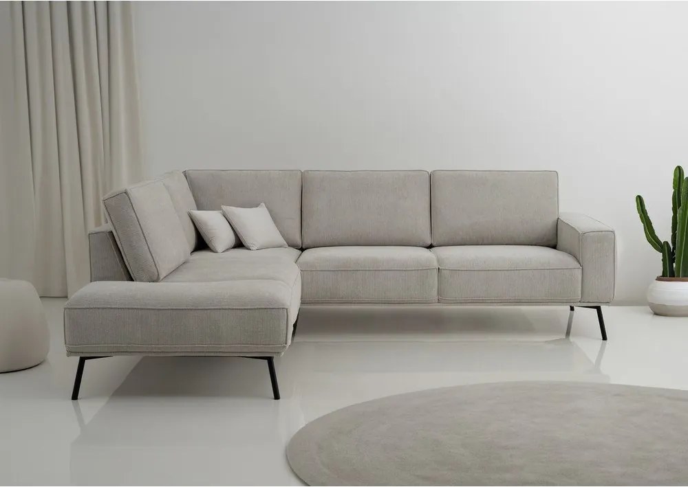 Szürkésbézs zsenília sarokkanapé (bal oldali-L alakú) Amsterdam – Scandic