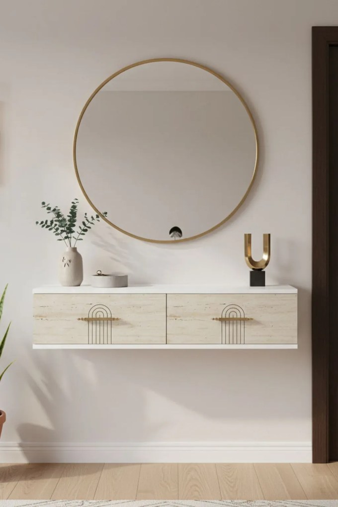Ida 120 - White, Travertine