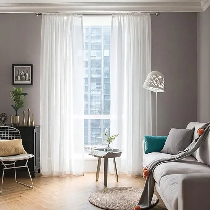 Függöny ablakfüggöny fehér fátyol 140x280 2db