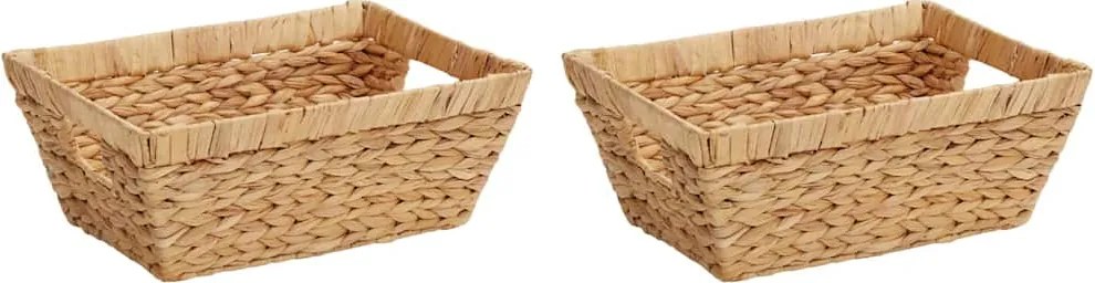 vidaXL Tárolókosarak 2 pcs Természetes 38 x 28 x 15 cm Vízi jácint