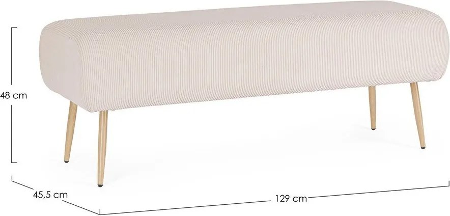 Fehér párnázott pad Olga – Bizzotto