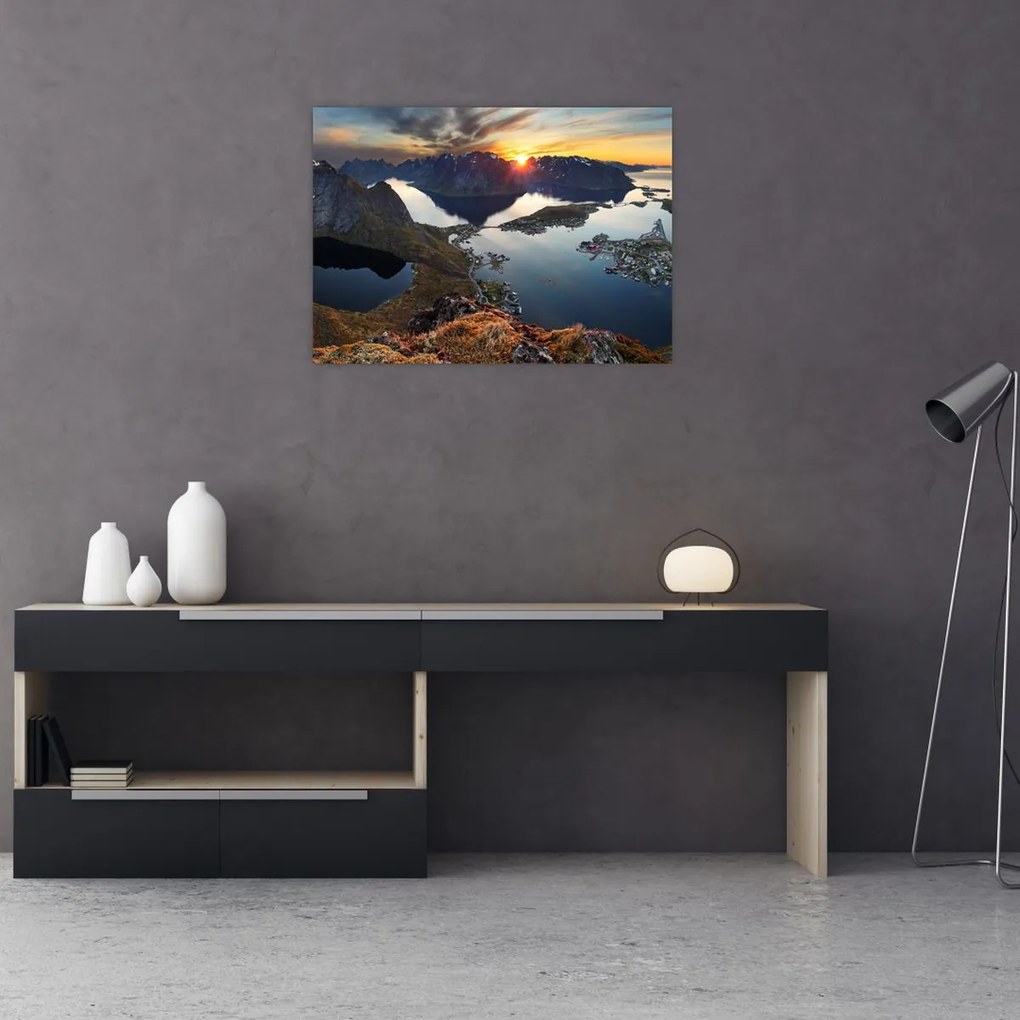 Kép - Hegyi táj, Norvégia (70x50 cm)