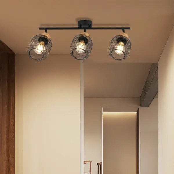 Brilagi - BASKLITE spotlámpa 3xE27/15W/230V fa/fekete