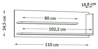 Polc FRED antracit/artisan tölgy