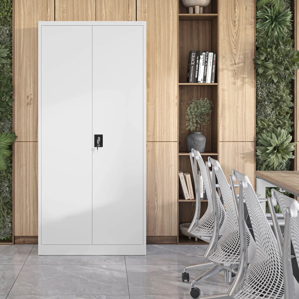 Fém iratszekrény JAN H, 900 x 1950 x 400 mm, szürke