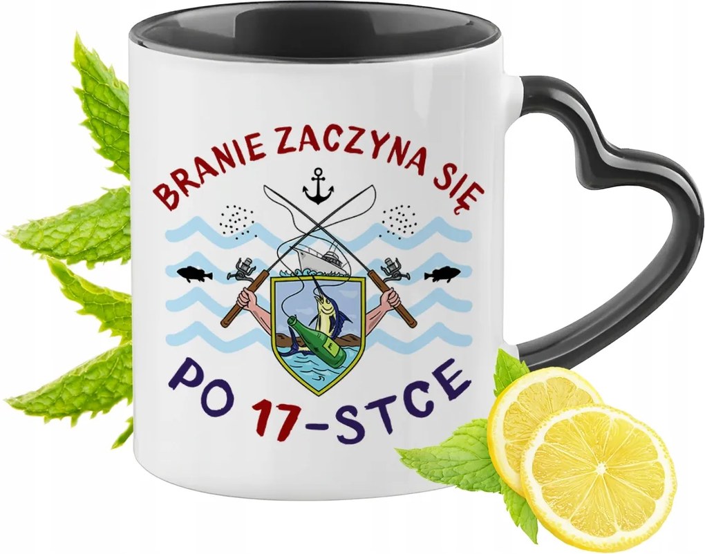 Születésnapra 17 17-as Fekete Bögre Szív Alakú Füllel Ajándék