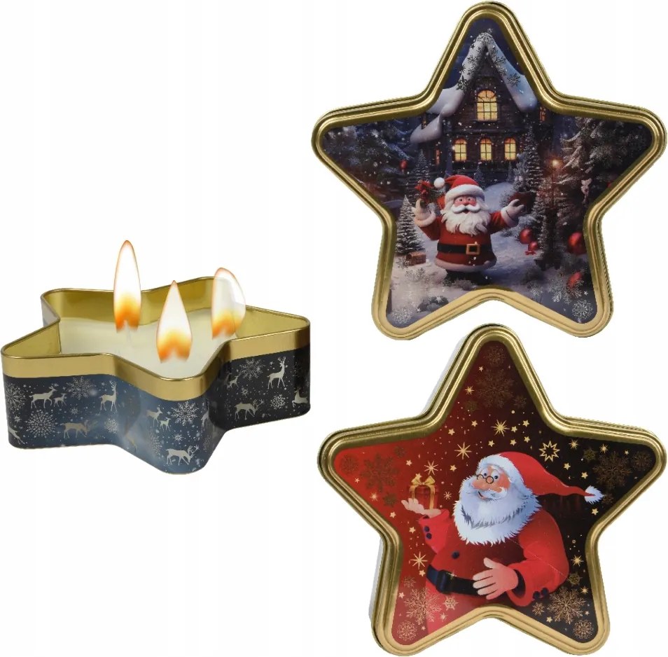 Gyertya Karácsonyi paraffingyertya Holly Jolly Berry Csillag 15cm