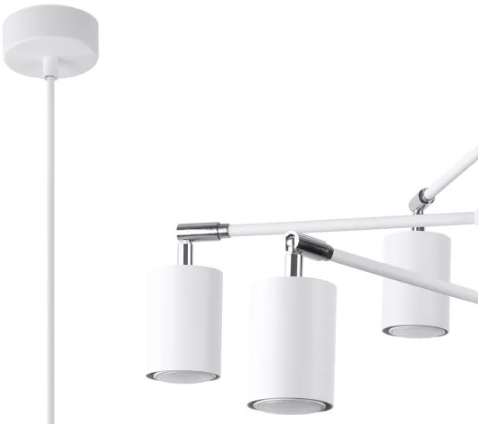 Sollux SL.1206 - Csillár zsinóron LEMMI 6xGU10/10W/230V fehér