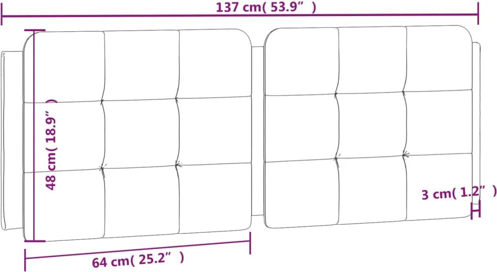 fekete műbőr fejtámla párna Zadar 137 cm