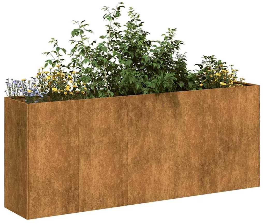 vidaXL ültető rozsdás 200x40x80 cm időjárásálló acélból
