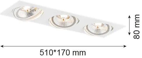 Argon 6115 - OLIMP 3xGU10-AR111/12W/230V mennyezeti lámpa, fehér