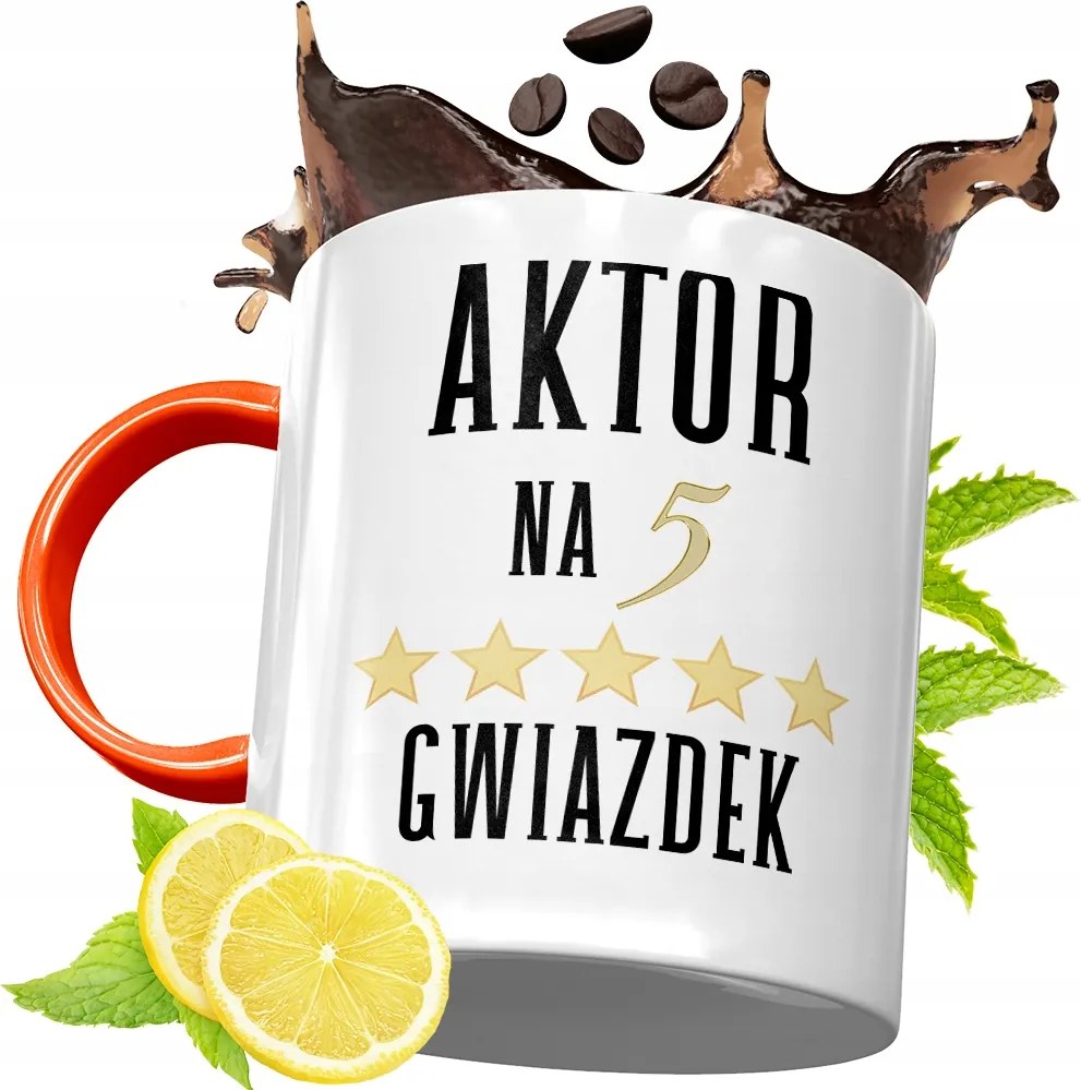 Narancssárga Bögre Színésznek Ajándék fényképes nyomtatással