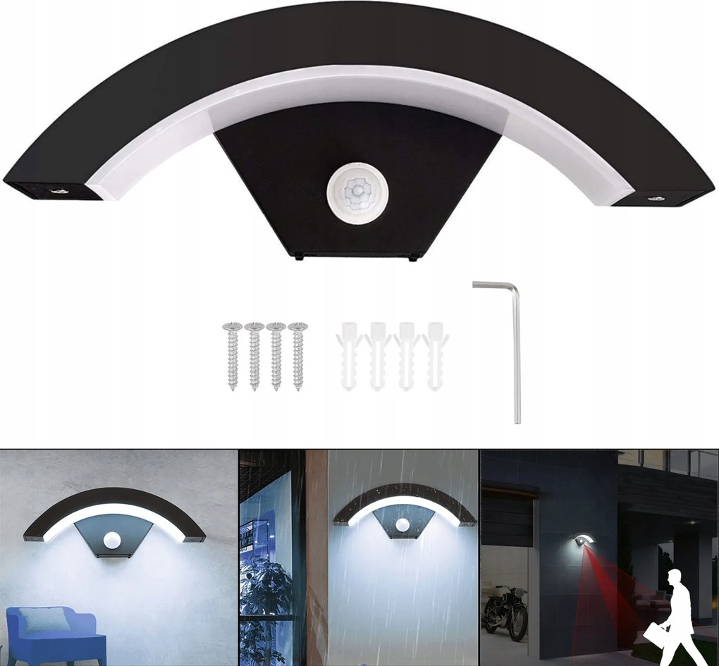 18 W-os Led fali lámpa mozgásérzékelővel IP65 érzékelő Dekoratív lámpa