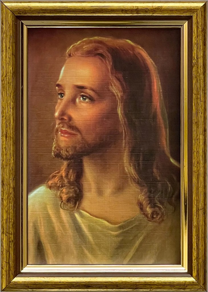 Vászonkép 18x13 Jézus Krisztus Arany Díszített Fa Keret