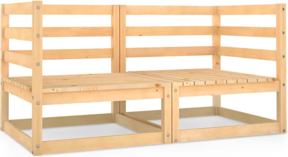 vidaXL kétszemélyes tömör fenyőfa kerti kanapé