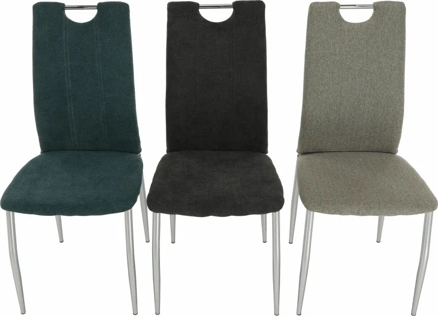Étkezőszék, szürkésbarna szövet/króm, OLIVA NEW