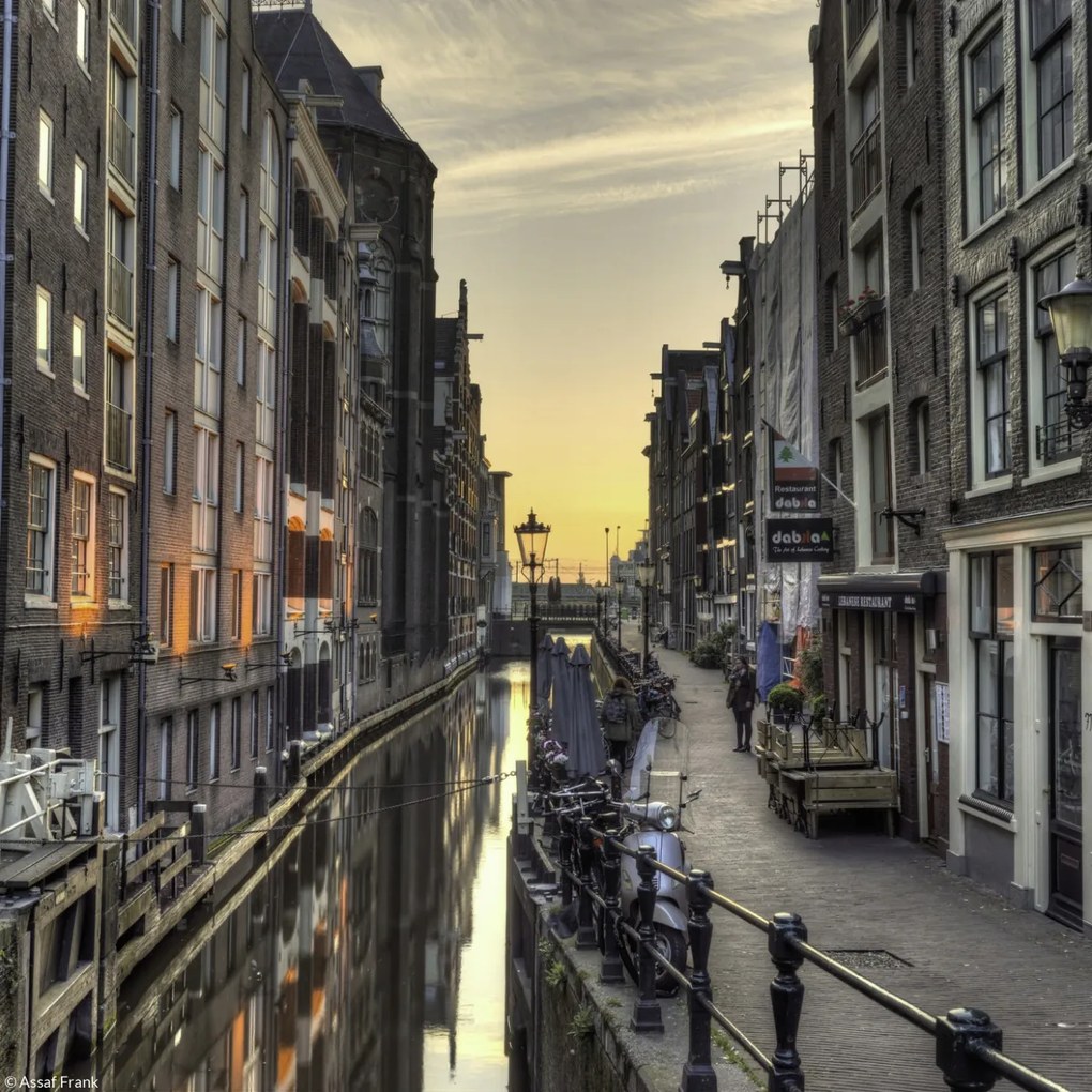 Poszter 20x20cm Csatorna Amszterdam városon át 6, Assaf Frank