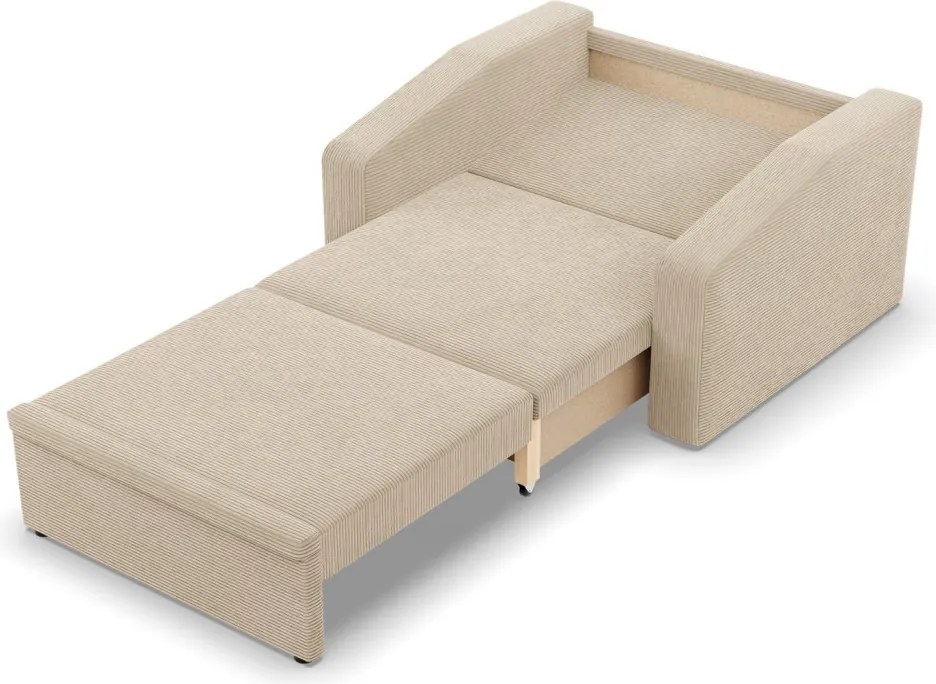 Vertico fekvőfotel, 90 cm széles, kordbársony, bézs