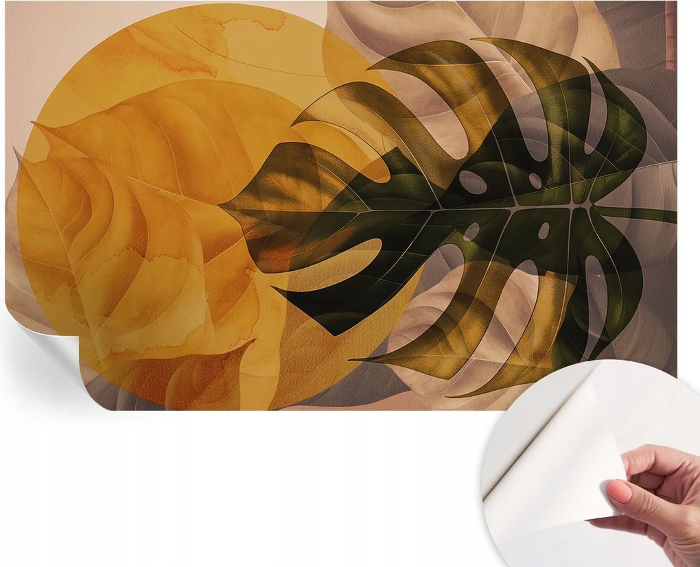 Divatos öntapadós tapéta Fali furnér Absztrakt levelek 416x254 cm