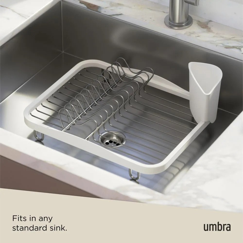 Fehér acél edényszárító 36x28 cm Sinkin – Umbra