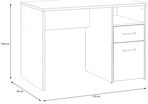 Íróasztal URO artisan tölgy/fehér