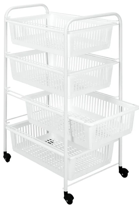 India gurulós tároló állvány 4 kosárral, hosszúság 35 cm - Metaltex