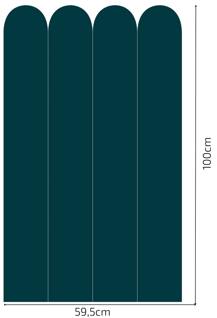 PIPPER. Textil öntapadó tapéta - Boltív -  Kék-zöld színű Méret: 100cm, Szín: Sápadt