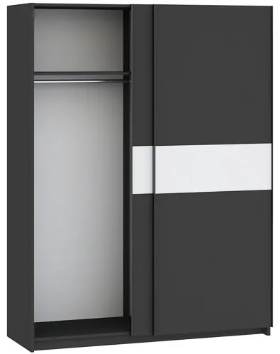Berno 150 cm. Gardróbszekrény Antracit/Fehér Színben