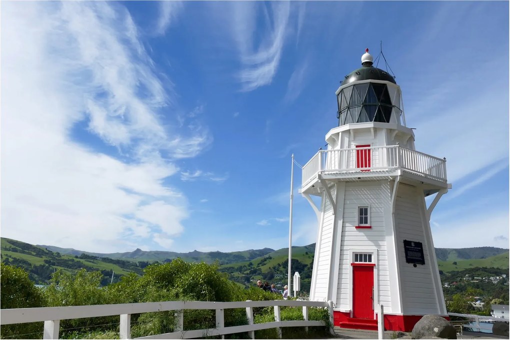Az Akaroa világítótorony képe, Új-Zéland (90x60 cm)