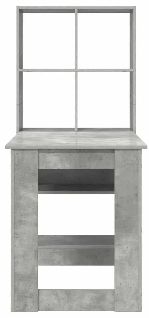 Asztal polcokkal Beton Szürke 122 x 67 x 145 cm Faanyag